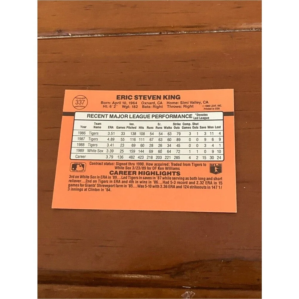 1990 Donruss Chicago White Sox Baseball Card Trading Card